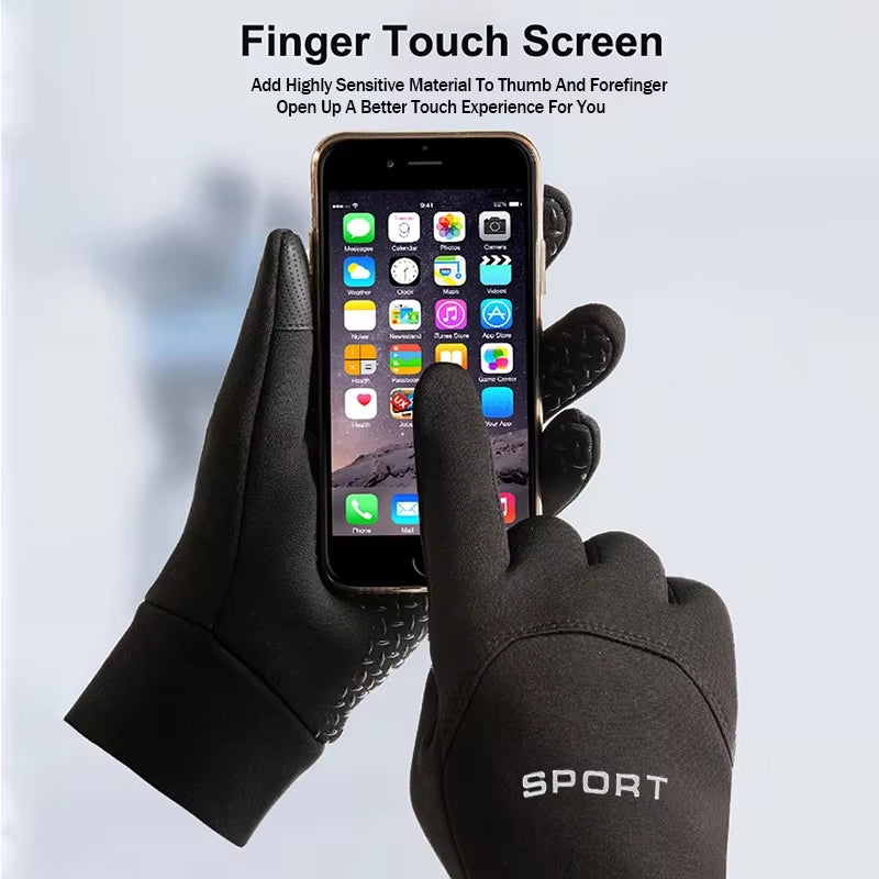 Winter Warm Gloves Touch Screen Windproof Cold-Proof Cycling Gloves, Men'S Women'S Running, Hiking Skiing Gloves
